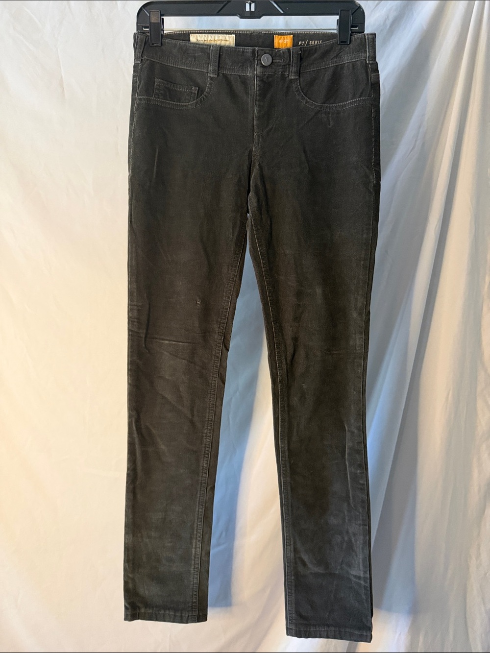 Pilcro Skinny Corduroy Pants Women 27 Green Like New Slim Fit Stretch Pull On